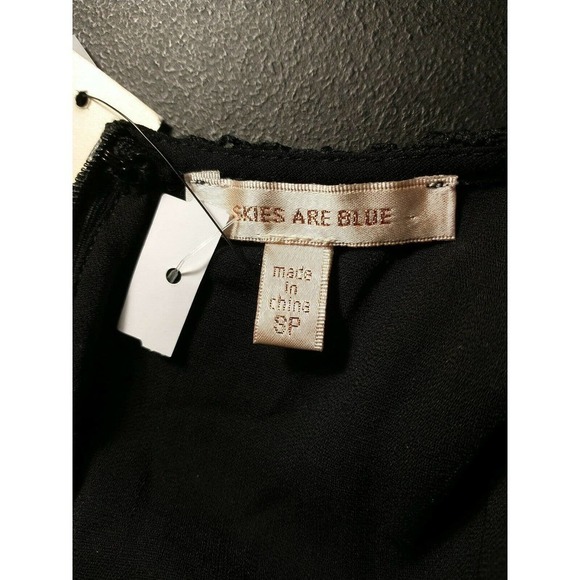 Skies are Blue Lined A Line Black Lace Crochet Sleeveless Size Small Dress NEW - Picture 9 of 10